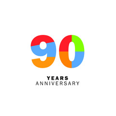 90 Year Anniversary Vector Template Design Illustration