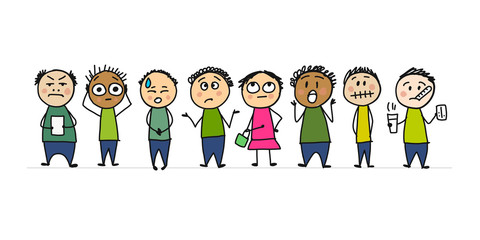 People icons set. Sketch for your design