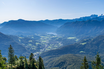View from the Katrin. The Katrin is a mountain in Upper Austria near Bad Ischl and belongs to the Katergebirge