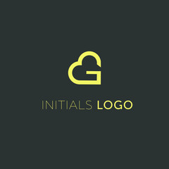 abstract  logo letter G design. linear creative minimal ,love, monogram symbol. universal elegant vector sign design. premium business logotype. graphic alphabet symbol for corporate business identity