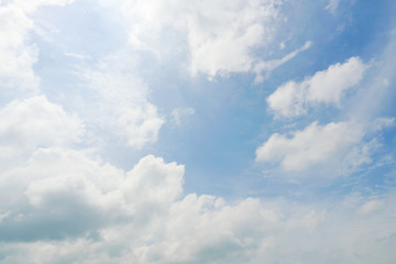 Cumulus cloud on beautiful blue sky , Fluffy clouds formations at tropical zone , Thailand	