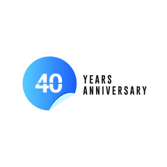 40 Year Anniversary Vector Template Design Illustration