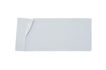 Paper sticker label isolated on white background