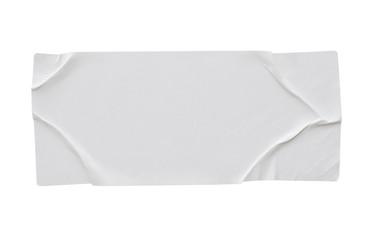 Paper sticker label isolated on white background