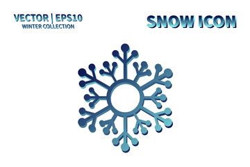 Snowflake vector icon. Christmas and winter snow flake element. Isolated flat new year holiday decoration illustration. Cold weather object design 