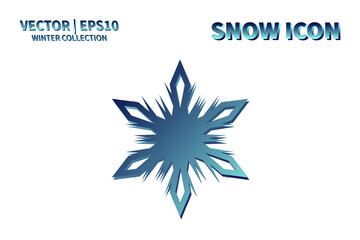 Snowflake vector icon. Christmas and winter snow flake element. Isolated flat new year holiday decoration illustration. Cold weather object design 