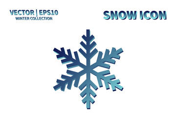 Snowflake vector icon. Christmas and winter snow flake element. Isolated flat new year holiday decoration illustration. Cold weather object design 