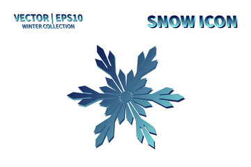 Snowflake vector icon. Christmas and winter snow flake element. Isolated flat new year holiday decoration illustration. Cold weather object design 