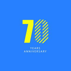 70 Year Anniversary Vector Template Design Illustration