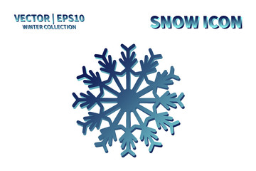 Snowflake vector icon. Christmas and winter snow flake element. Isolated flat new year holiday decoration illustration. Cold weather object design 
