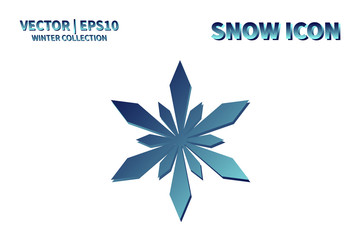 Obraz premium Snowflake vector icon. Christmas and winter snow flake element. Isolated flat new year holiday decoration illustration. Cold weather object design 