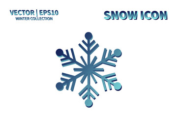 Snowflake vector icon. Christmas and winter snow flake element. Isolated flat new year holiday decoration illustration. Cold weather object design 