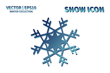 Snowflake vector icon. Christmas and winter snow flake element. Isolated flat new year holiday decoration illustration. Cold weather object design 