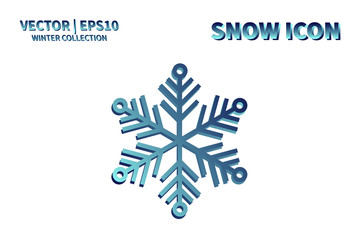 Snowflake vector icon. Christmas and winter snow flake element. Isolated flat new year holiday decoration illustration. Cold weather object design 
