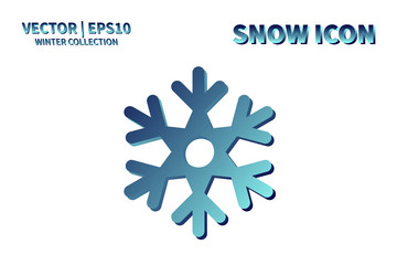 Snowflake vector icon. Christmas and winter snow flake element. Isolated flat new year holiday decoration illustration. Cold weather object design 