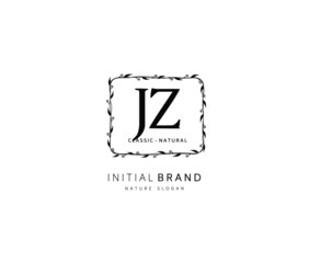 J Z JZ Beauty vector initial logo, handwriting logo of initial signature, wedding, fashion, jewerly, boutique, floral and botanical with creative template for any company or business.