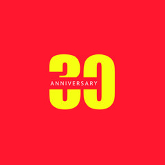 30 Year Anniversary Vector Template Design Illustration