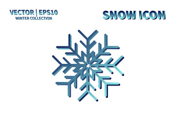 Snowflake vector icon. Christmas and winter snow flake element. Isolated flat new year holiday decoration illustration. Cold weather object design 