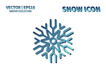 Snowflake vector icon. Christmas and winter snow flake element. Isolated flat new year holiday decoration illustration. Cold weather object design 