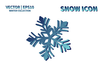 Snowflake vector icon. Christmas and winter snow flake element. Isolated flat new year holiday decoration illustration. Cold weather object design 