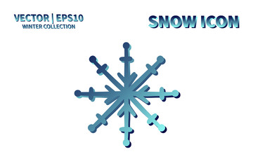 Snowflake vector icon. Christmas and winter snow flake element. Isolated flat new year holiday decoration illustration. Cold weather object design 