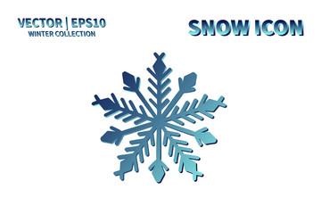 Snowflake vector icon. Christmas and winter snow flake element. Isolated flat new year holiday decoration illustration. Cold weather object design 