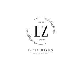 L Z LZ Beauty vector initial logo, handwriting logo of initial signature, wedding, fashion, jewerly, boutique, floral and botanical with creative template for any company or business.