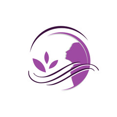 silhouette of long hair girl beauty woman logo design vector illustration for beauty or spa salon