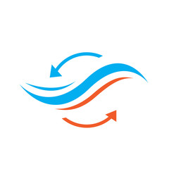 abstract heati and cool hvac logo design vector business company
