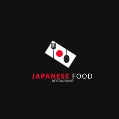 Japanese  food  vector logo icon design template elements with spoon and fork. vector logo illustrasion.