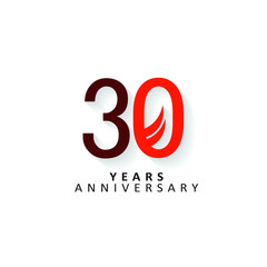30 Year Anniversary Vector Template Design Illustration
