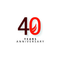 Fototapeta premium 40 Year Anniversary Vector Template Design Illustration