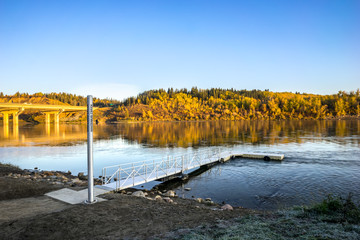 Whitemud Creek dock in fall