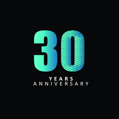 30 Year Anniversary Vector Template Design Illustration
