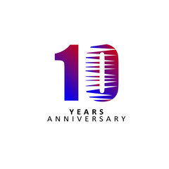 10 Year Anniversary Vector Template Design Illustration
