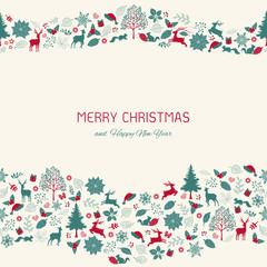 Vintage Christmas background with text for greeting card,decorative,fashion,fabric,textile,print or wrapping paper