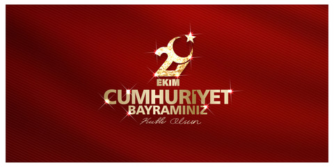 Fototapeta na wymiar 29 ekim, cumhuriyet bayrami, Translation: 29 october Republic Day Turkey and the National Day in Turkey. celebration republic. for social media vector illustration. 