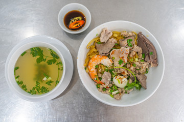Top view photo of Vietnamese noodle soup - Hu Tiu