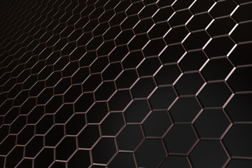 Black hexagon pattern - honeycomb concept