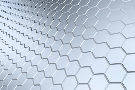 Silver Hexagon Pattern - Honeycomb Concept