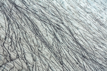 Ice formations and crevasses of Skaftafellsjökull glacier (part of Vatnajökull National Park in Iceland) ice sheet