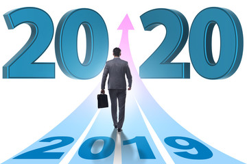 Businessman in new year 2020 concept