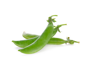 Green beans isolated on white background.