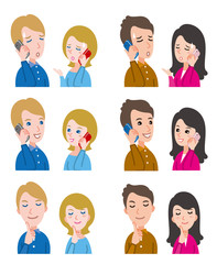 カップルの表情のイラスト