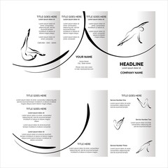 Pilates trifold brochure vector template