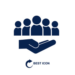 Support icon in flat style