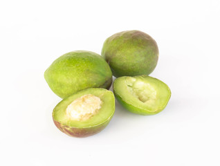 Chebulic Myrobalans isolated on white background, herb and medical