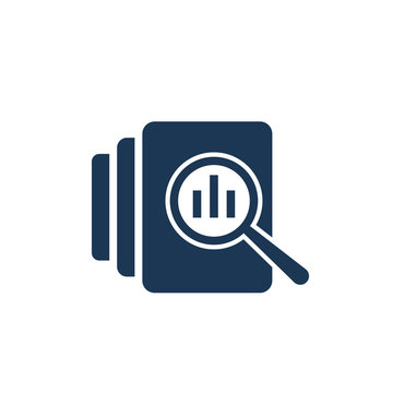 Audit document icon in flat style