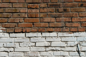Photo of an old textured brick wall