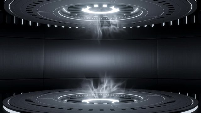 Technology Elements Background. Dark night power podium empty stage and copy space for your text. Sci-fi  idea concept.